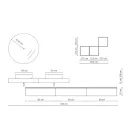 Betongfärg och matt vit badrumskomposition med tvättställ, spegel och bas - Palom Viadurini