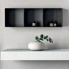 Badrumskomposition bestående av en hylla med handfat, väggskåp och spegel - Velaria Viadurini