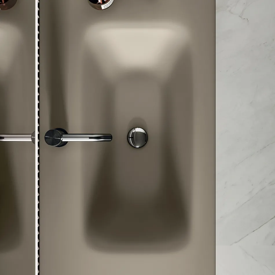 Badrumskomposition inklusive bas med 2 lådor och 1 dörr - Titan Viadurini