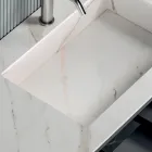 Badrumskomposition med 1 bas med 1 låda och öppet fack och spegel - Titan Viadurini