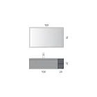 Badrumskomposition med 1 bas med 1 låda och öppet fack och spegel - Titan Viadurini