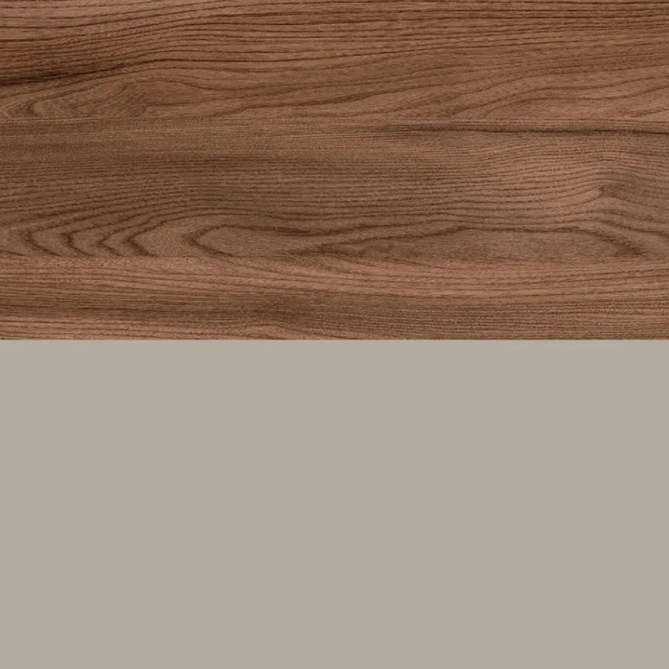 Badrumskomposition med 1 låda, 2 ekhyllor, handfat och spegel - Titan Viadurini