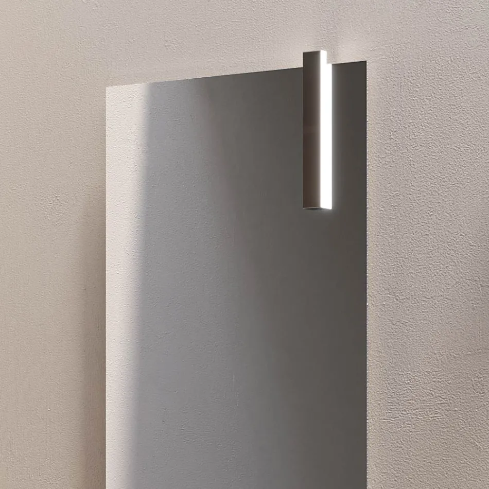 Badrumskomposition med 1 låda, 2 ekhyllor, handfat och spegel - Titan Viadurini