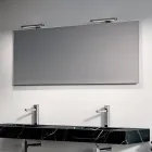 Badrumskomposition med 1 vit låda, spegel och Marquina HPL-hylla - Velaria Viadurini