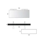Badrumskomposition med 1 vit låda, spegel och Marquina HPL-hylla - Velaria Viadurini
