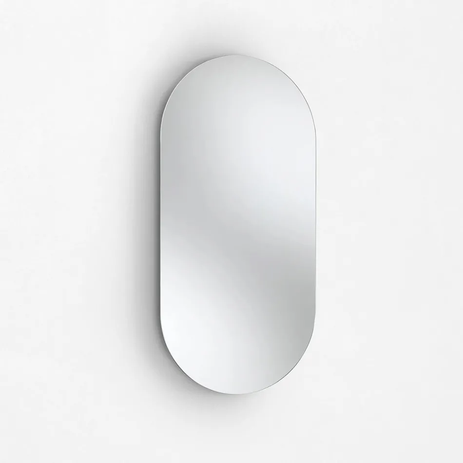 Badrumskomposition med 1 låda, antracit hartshandfat och spegel - Titan Viadurini