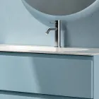 Badrumskomposition med 2 lådor, 1 öppet fack och spegel - Titan Viadurini