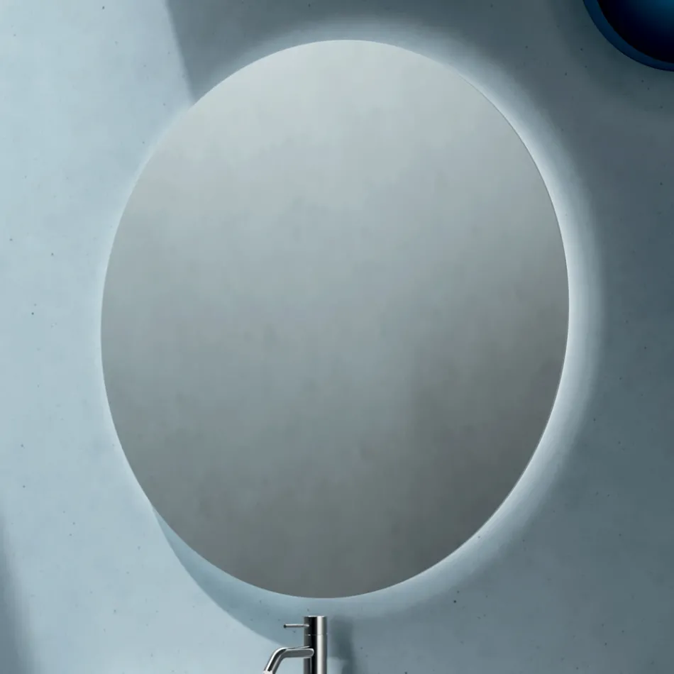 Badrumskomposition med 2 lådor, 1 öppet fack och spegel - Titan Viadurini