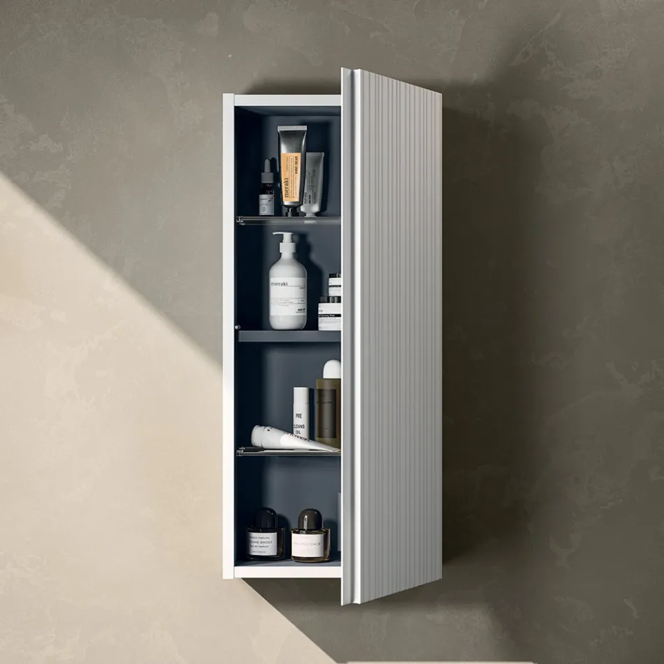 Badrumskomposition med 2 lådor, 2 öppna fack och handfat - Elios Viadurini