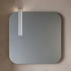 Badrumskomposition med 2 eklådor, handfat i keramik och spegel - Titan Viadurini