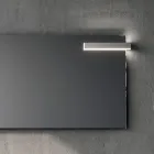 Badrumskomposition med 2 lådor, handfat i Calacatta-keramik och spegel - Orione Viadurini