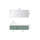 Badrumskomposition med 2 lådor, handfat i Calacatta-keramik och spegel - Orione Viadurini