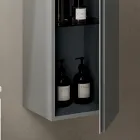 Badrumskomposition med 2 lådor, väggskåp, pelare och spegel - Titan Viadurini