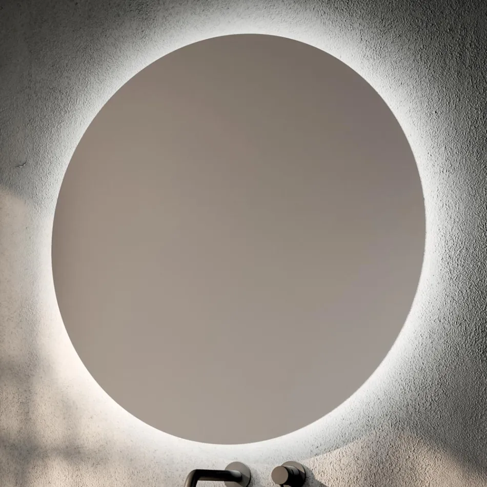 Badrumskomposition med 2 lådor, spegel och vit hartshandfat - Magnolia Viadurini