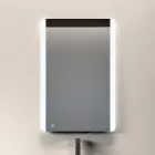 Badrumskomposition med 3 mattduvgrå lådor, spegel och handfat - Velaria Viadurini