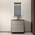 Badrumskomposition med 3 mattduvgrå lådor, spegel och handfat - Velaria