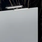 Badrumskomposition med 4 lådor, 2 handfat i keramik och spegel - Titan Viadurini