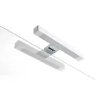 Badrumskomposition med 4 lådor, 2 handfat i keramik och spegel - Titan Viadurini