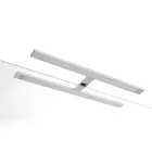 Badrumskomposition med 4 lådor, handfat, spegel och öppna hyllor - Elios Viadurini