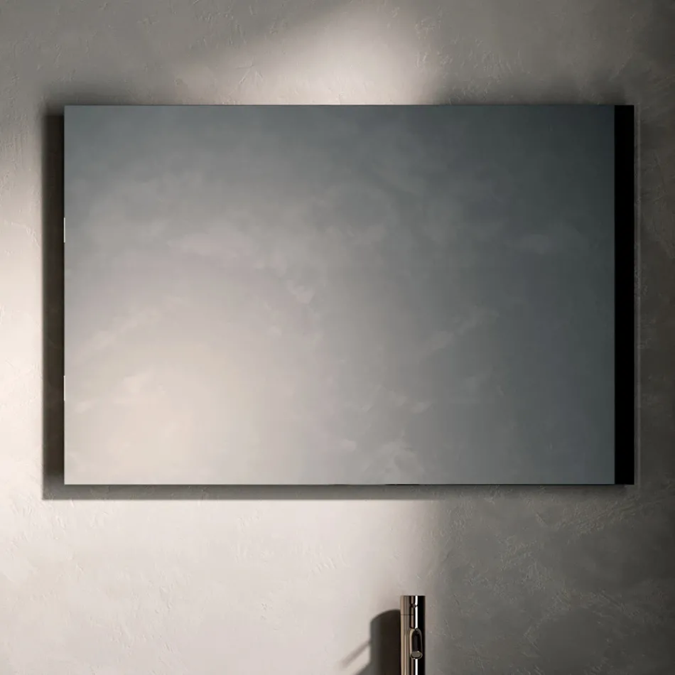 Badrumskomposition med 4 lådor, öppet fack, handfat och spegel - Velaria Viadurini