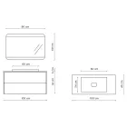 Badrumssammansättning med bas, spegel och hartstvättställ Tillverkad i Italien - Kilos Viadurini