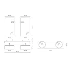 Badrumskomposition med anti-repor och tvättställ i harts tillverkade i Italien - Palom Viadurini