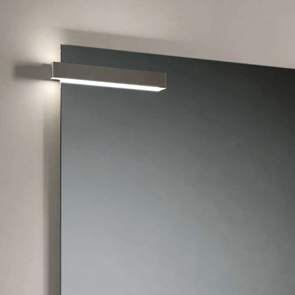 Badrumskomposition med lådor, handfat, spegel och väggskåp - Orione Viadurini