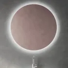 Badrumskomposition med puderrosa låda och Calacatta-handfat - Elios Viadurini