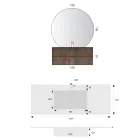 Badrumskomposition med Noir Desir Gres handfat - Orione Viadurini