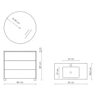 Badrumskomposition med spegel, bas och handfat i harts Tillverkad i Italien - Kilos Viadurini