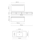 Badrumssammansättning med spegel och lampa, anti-skrapbas tillverkad i Italien - dröm Viadurini