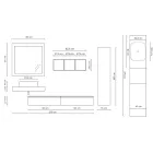 Badrumskomposition med spegel och keramiskt handfat Tillverkad i Italien - Palom Viadurini