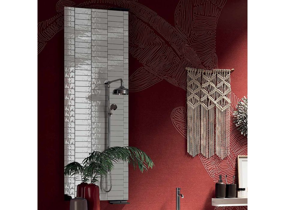 Badrumskomposition med 180° vridbar spegel, tillverkad i Italien bas och handfat - Kilos Viadurini