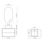 Badrumskomposition med oval spegel, bas och tvättställ Tillverkad i Italien - Kilos Viadurini