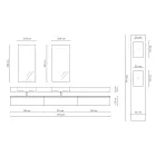 Dubbel badrumskomposition med rektangulär spegel och handfat Tillverkad i Italien - Palom Viadurini