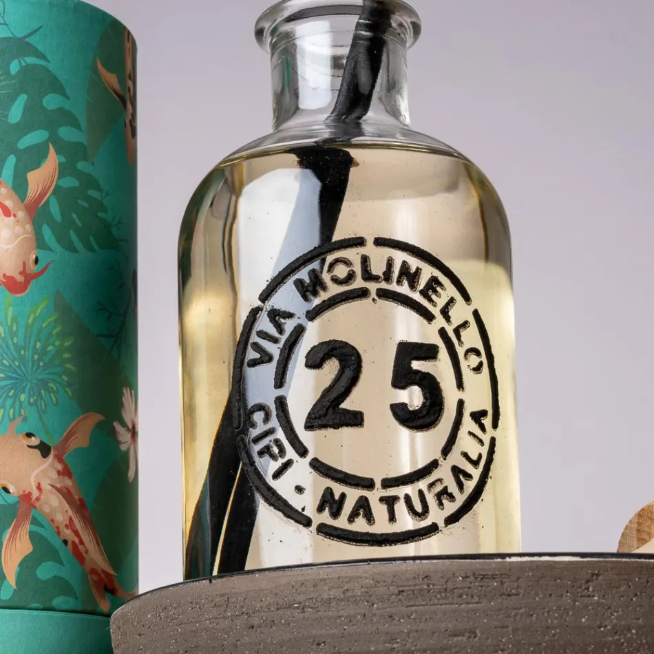 Grå badrumskomposition med spegel, teakskåp och tillbehör - Patryk Viadurini