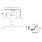 Badrumssammansättning Keramiskt handfat och stålbas Tillverkad i Italien - Quadro Viadurini