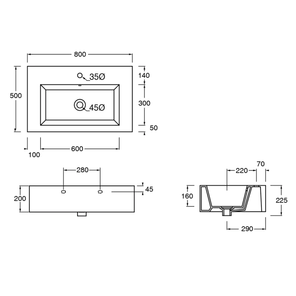 Badrumssammansättning Keramiskt handfat och stålbas Tillverkad i Italien - Quadro Viadurini