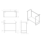 Badrumssammansättning Keramiskt handfat och stålbas Tillverkad i Italien - Quadro Viadurini