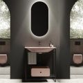 Badrumssammansättning Tvättställ i keramik och spegel Tillverkad i Italien - Chantal