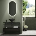 Badrumssammansättning Tvättställ i keramik och spegel Tillverkad i Italien - Hoscar
