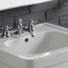 Sammansättningen av badrum sink i vitt keramiskt kolonn Ania Viadurini