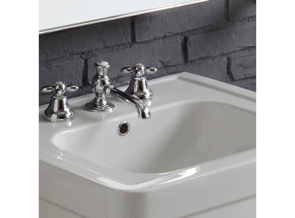 Sammansättningen av badrum sink i vitt keramiskt kolonn Ania Viadurini