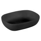 Svart badrumskomposition med teakskåp och kvalitetstillbehör - Sylviane Viadurini