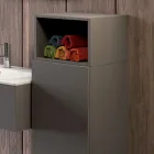 Upphängd badrumskomposition i rökgrå fenix tillverkad i Italien, Neapel Viadurini