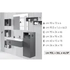 Upphängd badrumskomposition i rökgrå fenix tillverkad i Italien, Neapel Viadurini