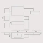 Upphängd badrumskomposition i rökgrå fenix tillverkad i Italien, Neapel Viadurini