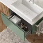 Salvia grön och Cannettato ek badrumskomposition Tillverkad i Italien - Uranus Viadurini