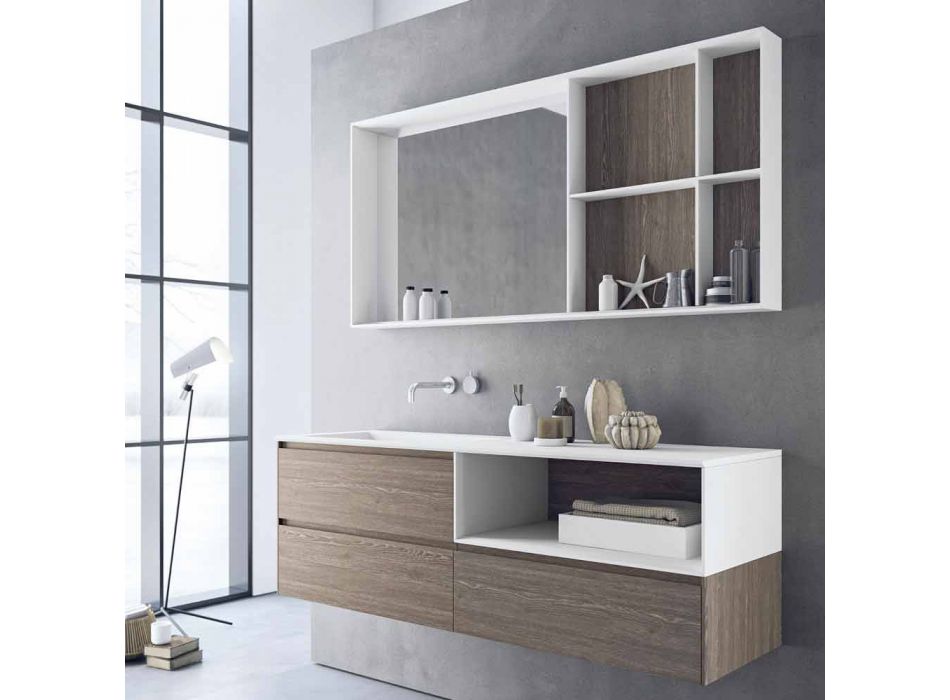 Badrumsmöbler, modern och upphängd design tillverkad i Italien - Callisi8 Viadurini