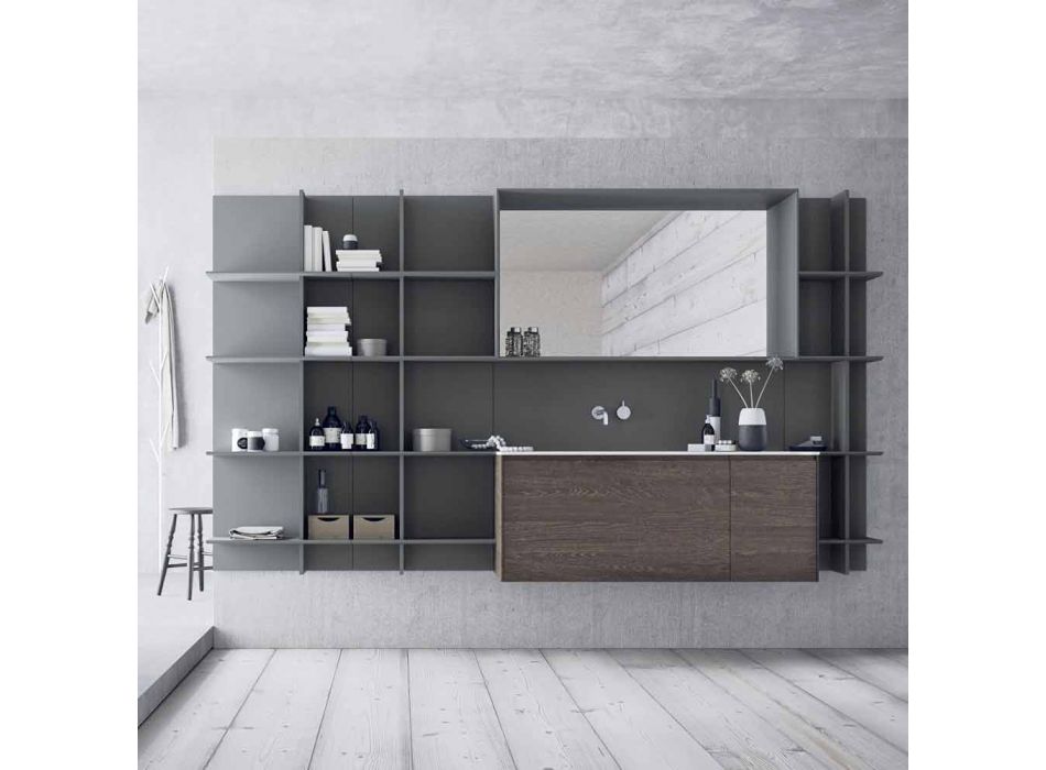 Upphängda och moderna badrumsmöbelkomposition, designmöbler - Callisi12 Viadurini